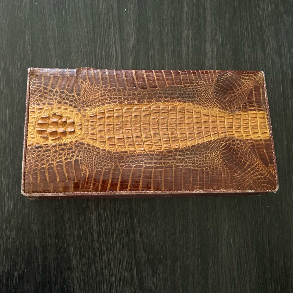 Real Crocodile Leather Clutch 7.5x4” Made in Thailand